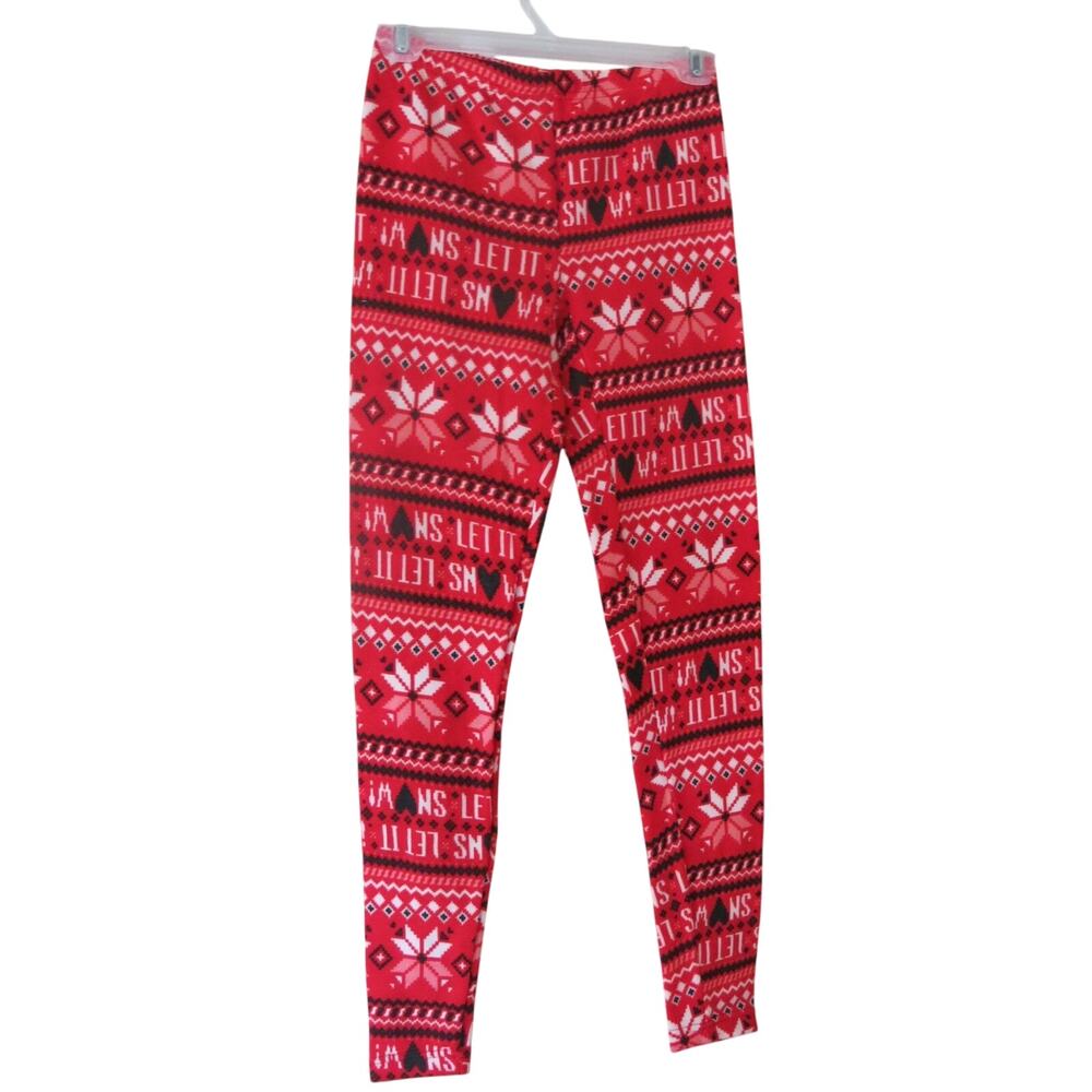 Let It Snow *NWT* Pajama Lounge Pants Size M 8/10 Red Christmas Winter Cozy